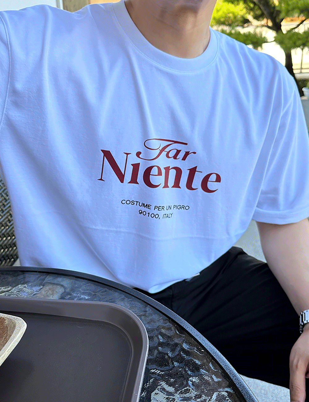 니엔테 나염 반팔 티셔츠 3color